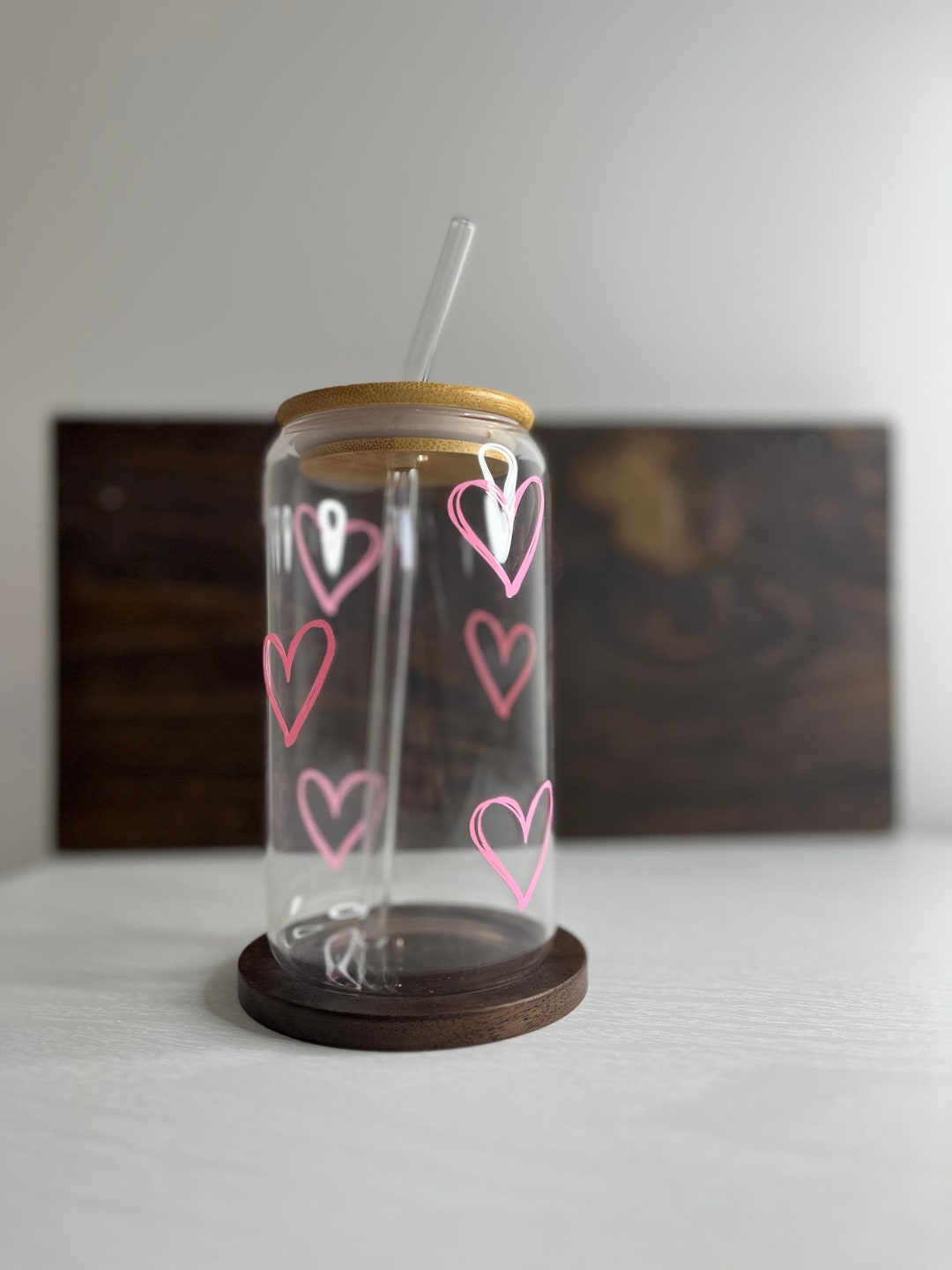 Heart Cup Valentine Cup Glass Coffee Cup Coquette Aesthetic Girly Cup