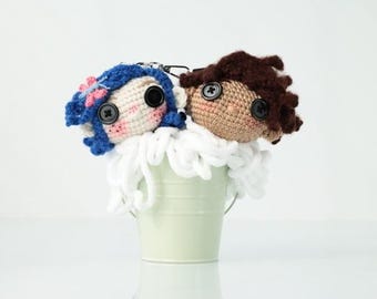 Coraline and Wybie crochet key chains
