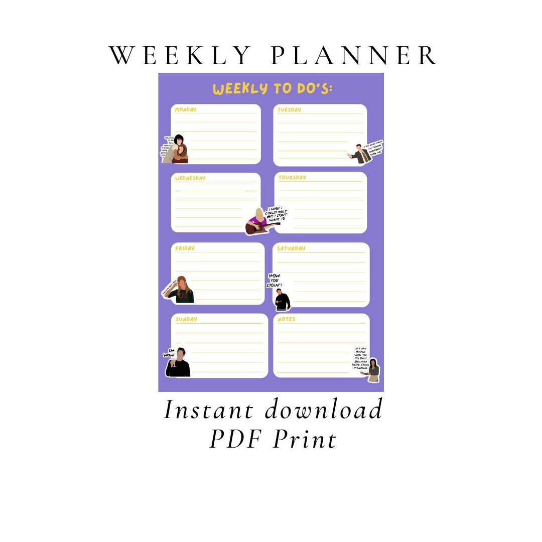 Friends Weekly Note Pad - Etsy