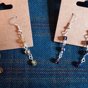 Cube Chain Dangle Earrings