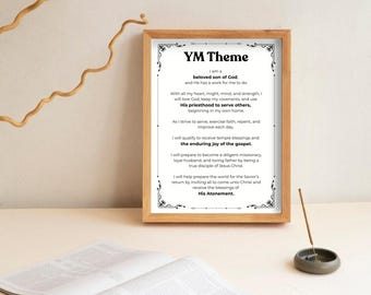 LDS Young Men Theme, Printable Poster and Handouts, For Home and Church