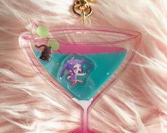 VA-11 Hall-a Jill Stingray X Gloomy Bear Shaker Keychain - Etsy