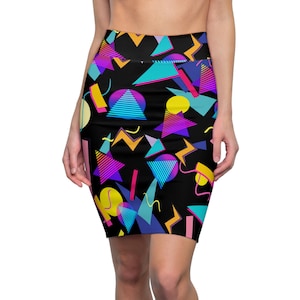 I Love The 80s - Gift For Bestfriends - 80s Theme - 80s Clothes - Womens Pencil Skirt - 80s Costume - 80s Skirt - 80s Graphics - 80&#39;s Vibes
