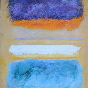 Large Wall Art Original Vintage Abstract Oil Painting #34 Expressionist Canvas 36.2 x 25.7 in 92 x 65.5 cm Statement Artwork