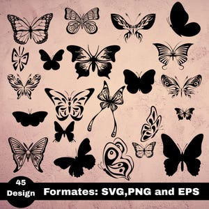 Butterfly SVG bundle, 45 Unique Designs Butterfly SVG, Butterfly SVG Layered, Butterfly Files for Cricut, Butterfly Clipart,eps