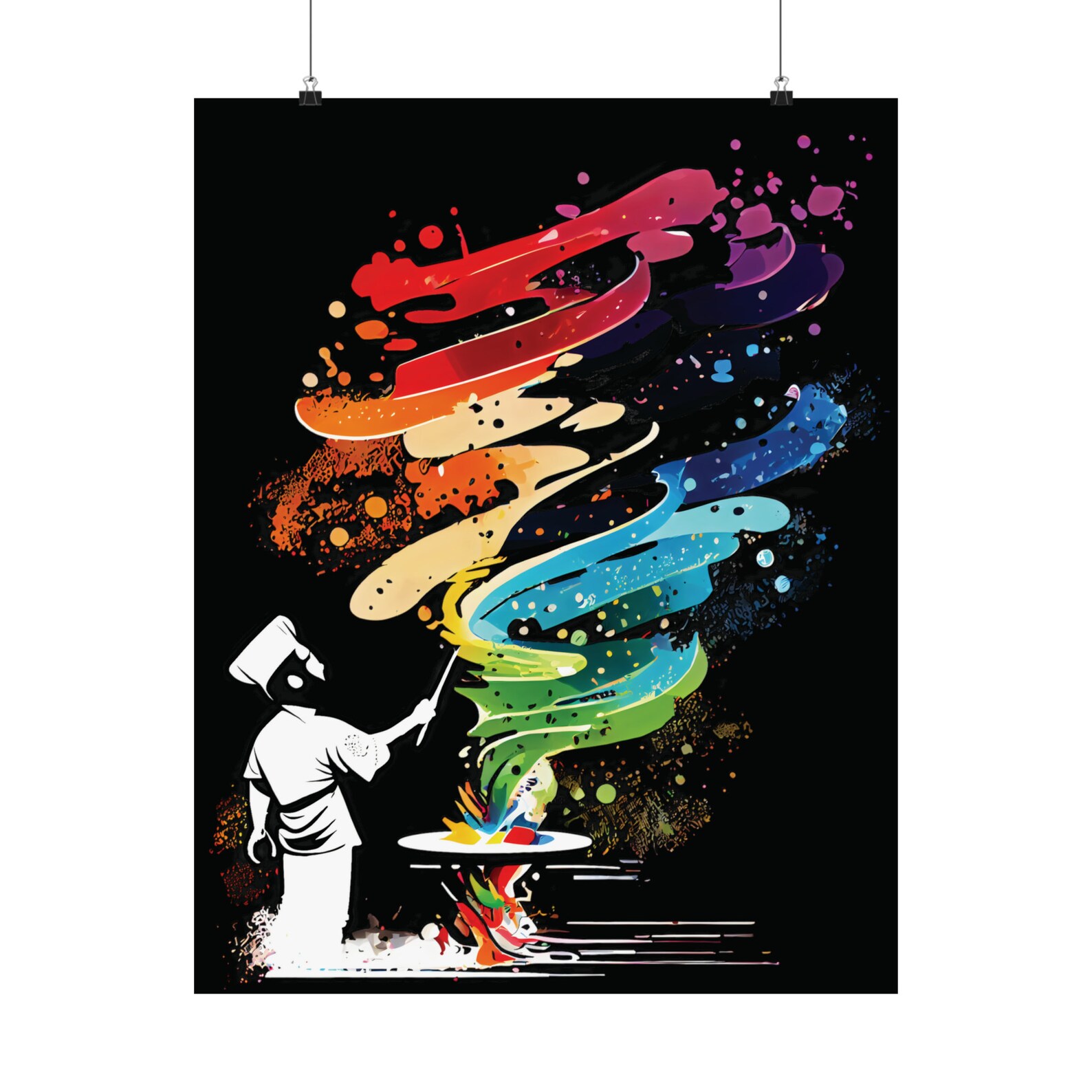 Colorful Chef Splash Art, Enchanting Bold Chef Design Poster, Eccentric ...