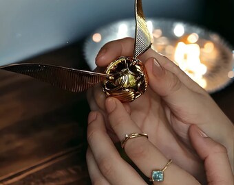 Boîte à bagues Vif d'or doré - boîte à bagues pour mariage, boîte à propositions du monde sorcier pour bague de fiançailles, boîte à bagues de mariée, idées cadeau d'anniversaire de femme