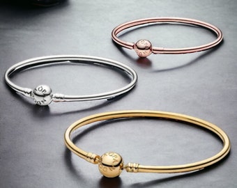 Pandora Moments Bracelet - Gold/Silver Charm Bracelet, Bracelets For Women Sterling Silver, S925 Sterling Silver Minimalist Bracelet, Gift