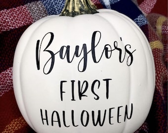 Baby's First Halloween, Baby's First Pumpkin, My First Halloween, Baby Pumpkin Halloween prop, Custom Baby Name Halloween Pumpkin