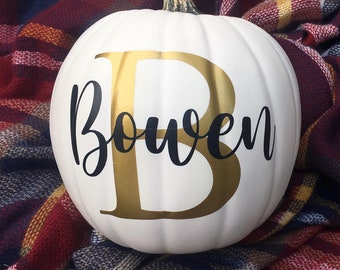 Personalized Monogram Pumpkin, Last Name Fall Pumpkin, Last Name Porch Pumpkin, Monogrammed Pumpkin, Customized Pumpkin, Pumpkin Photo Prop
