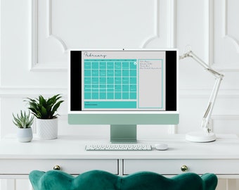 Editable Printable Monthly Gray and Teal Planner