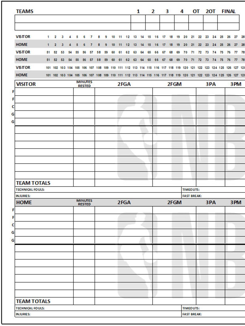 Strat o matic Custom Basketball Scorebooks Etsy