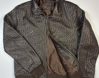 Men's Woven Leather Jacket | Handmade Sheep Leather Outerwear
