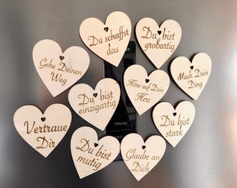 Imanes de nevera corazones de madera con grabado fuerza adhesiva fuerte motivación idea de regalo decoración de boda Pascua cumpleaños amor corazón cocina