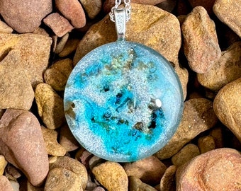 Polar Cap of Laconia | Galaxy-Inspired Handcrafted Pendant | Silver Chain Necklace