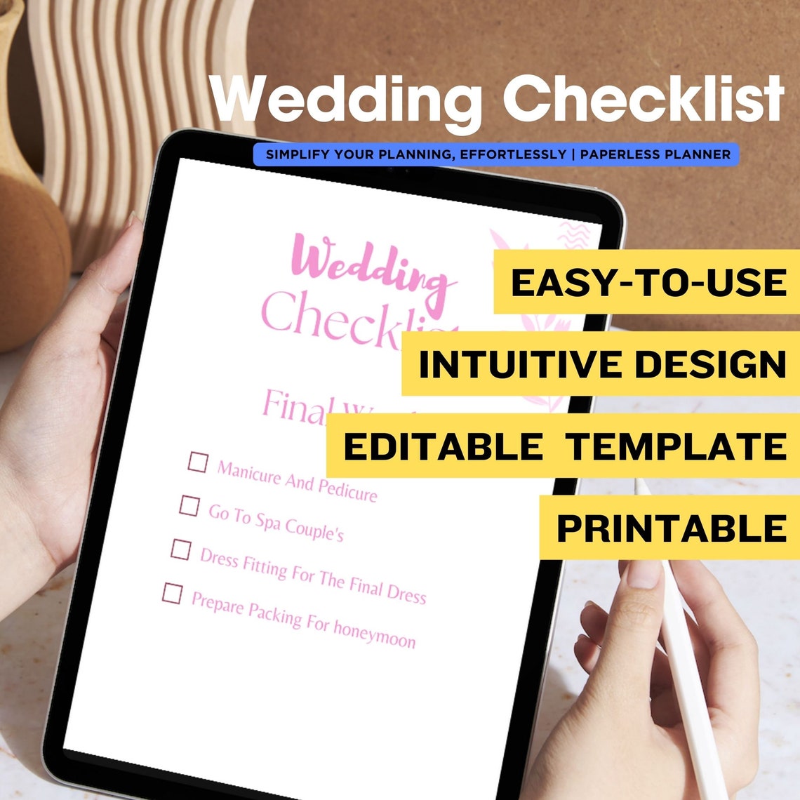 Editable Wedding Checklist Template Stay Organized and Stress free for Editable Wedding Checklist Template Stay Organized and Stress free for
