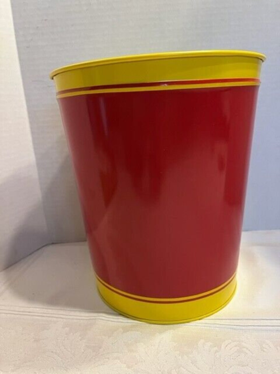 SHELL Vintage Waste Basket Trash CAN Gas Station Gasoline Coal Oil