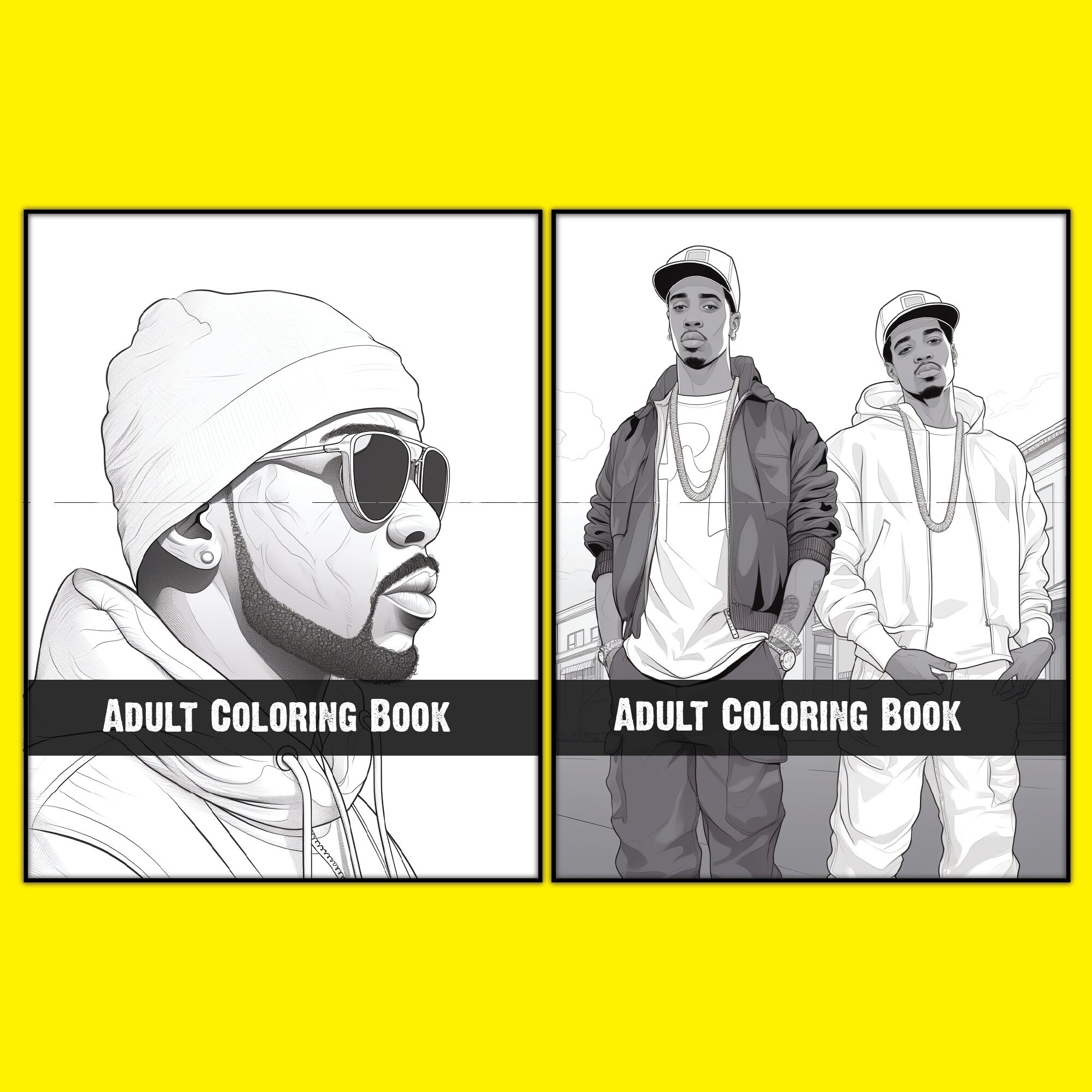 Rap and Color Coloring Book: Adult Coloring Black History Month Rappers
