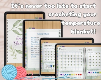 Digital Temperature Blanket Crochet Tracker, 2026 Calendar - Craft Your Year with Colorful Temperature Colors