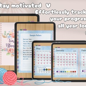 Digital Temperature Blanket Crochet Tracker, 2026 Calendar - Craft Your Year with Colorful Temperature Colors image 4