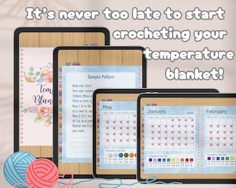 Digital Temperature Blanket Crochet Tracker, 2026 Calendar - Craft Your Year With Colorful ...