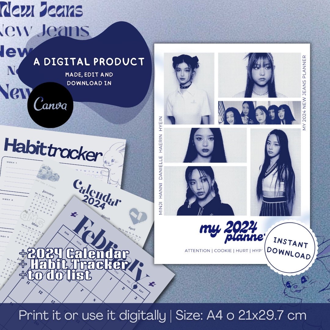 Kpop Dreams 2024 Newjeans Planner, Kpop Planner, Newjeans Calendar