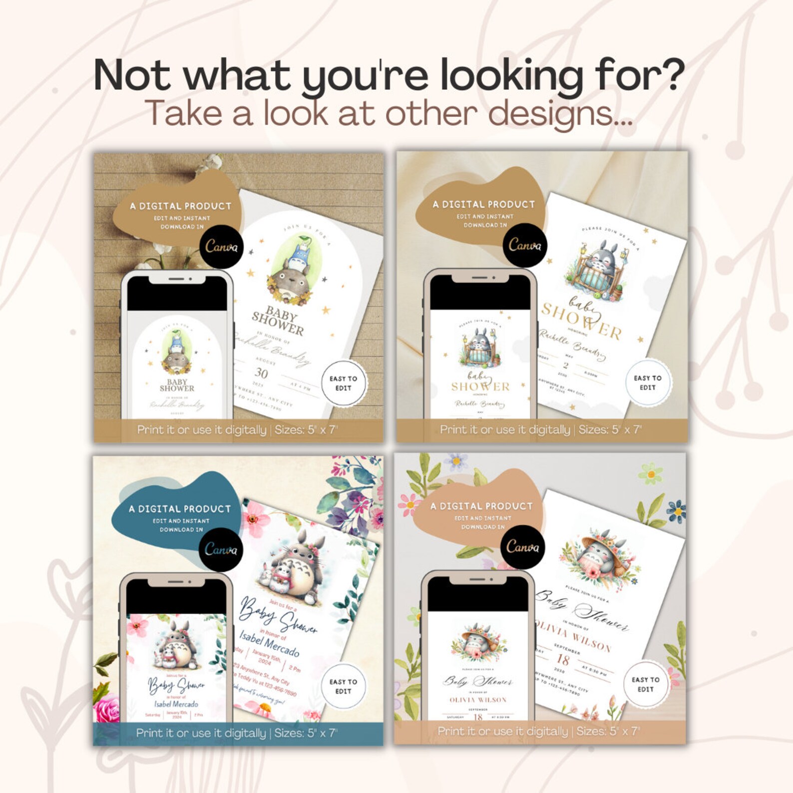 Editable, Ponyo Baby Girl Shower Invitation, Printable Studio Ghibli ...