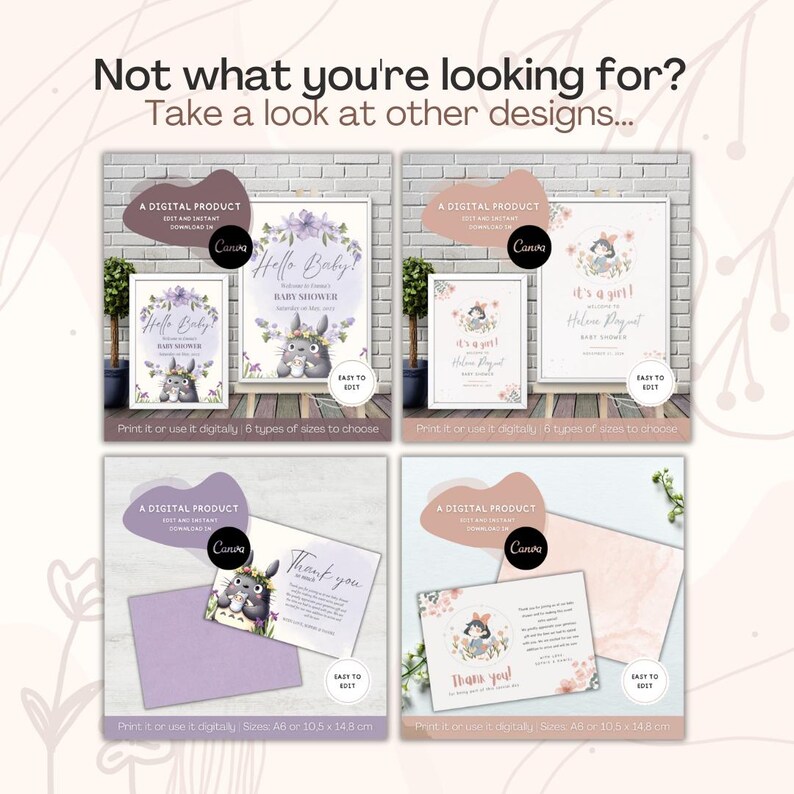 Greenery Editable Gender Neutral Forest Spirit Baby Shower Invitation, Digital Invite, Japanese Anime Printable Template, Instant Download image 11