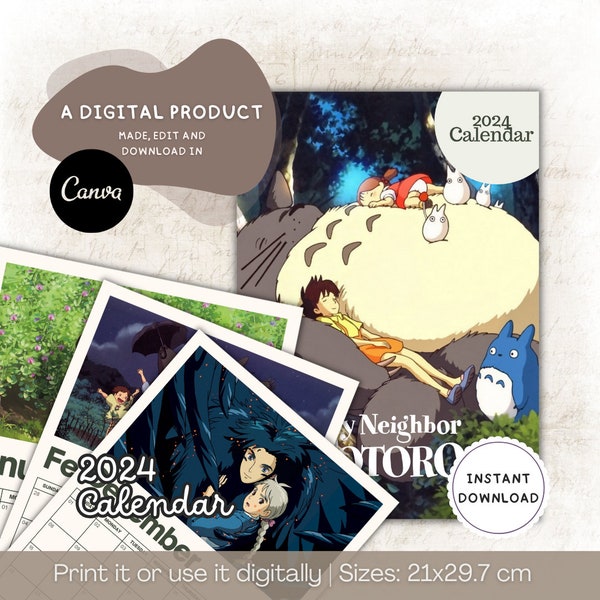 Studio Ghibli 2024 Calendar - Etsy