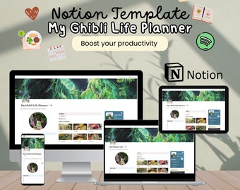 Life Planner, Notion Template, Digital Planner, Aesthetic Notion Template, Aesthetic Planner, ADHD Planner, Studio Ghibli Inspired Dashboard