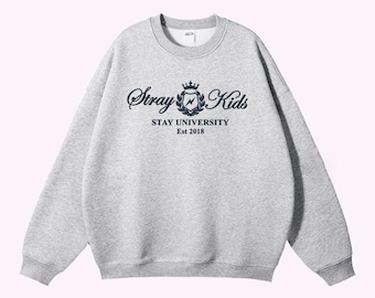 Sudadera bordada de Stray Kids, suéter bordado de Stray Kids, cuello redondo bordado Kpop, sudadera bordada de Stray Kids, Stray Kids