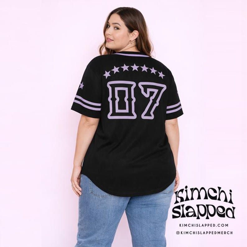 Camiseta de béisbol de ídolo K-pop, atuendo de moda para conciertos, camiseta militar 07 STARS