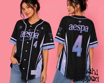 AESPA World Tour Jersey, Kpop Concert Fashion, Aespa Jersey, Kpop Shirt, Kpop Jersey, Aespa Tour Shirt, Aespa Baseball Kpop Jersey