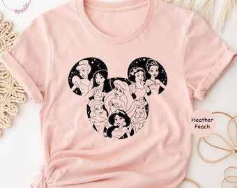 Princess Heart Shirt, Cute Disney Princess Shirt, Cute Princess Shirt, Disney Princesses Characters Shirt, Disney Shirts, Disneyworld Shirt