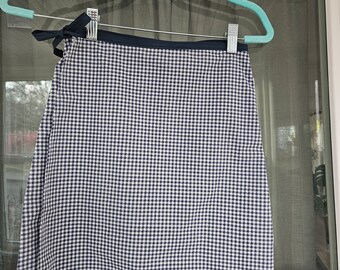 Wrap Skirt - Blue gingham, size S-L