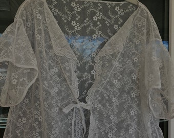 Tie Top - White Lace, Size XL