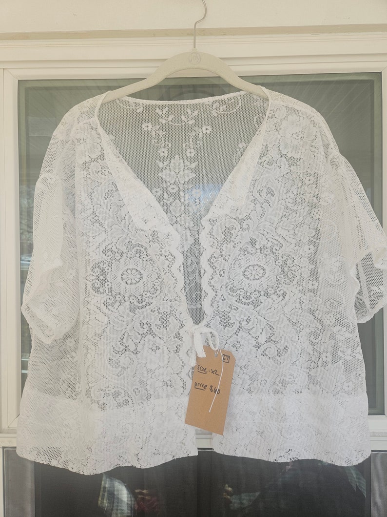 Tie Top White Lace, Size L/XL zdjęcie 1