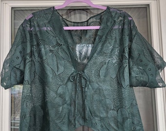 Tie Top - Green Lace, Size L