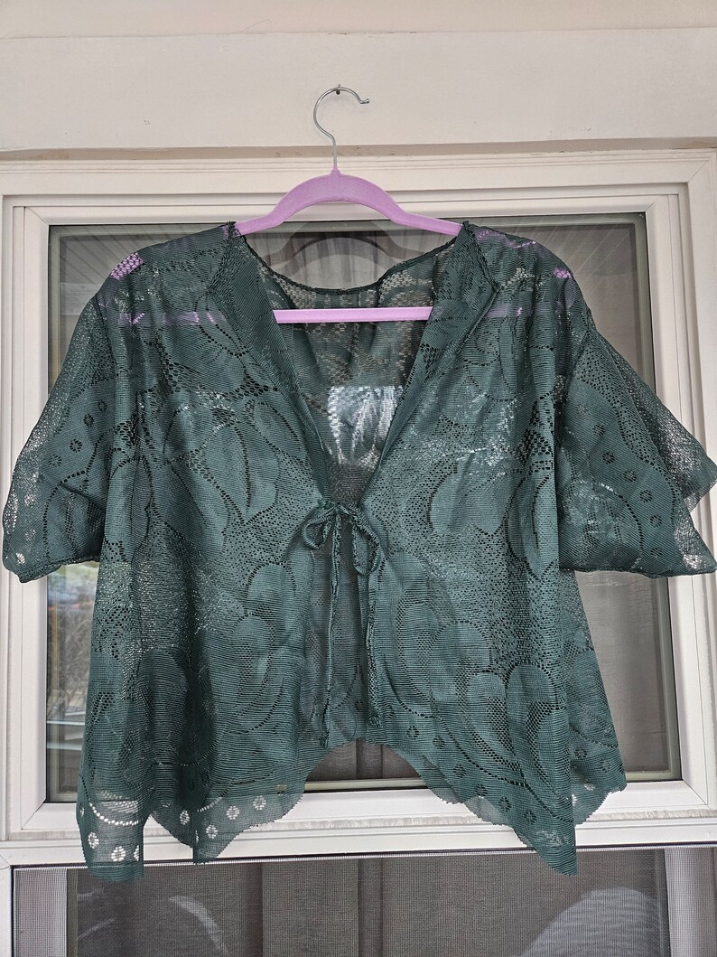 Tie Top Green Lace, Size L zdjęcie 1