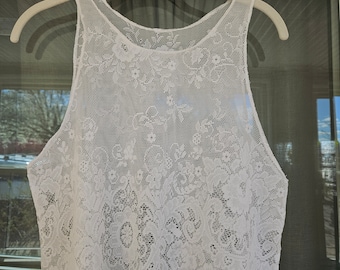 Tank Top - White Lace, size M/L