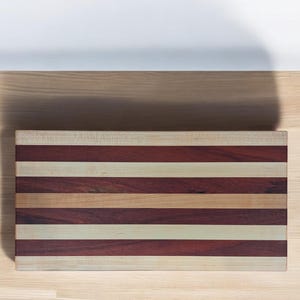 Maple, Padauk, and Cherry Hardwood Cutting Board, Handmade Cutting Board, Personalized Cutting Board