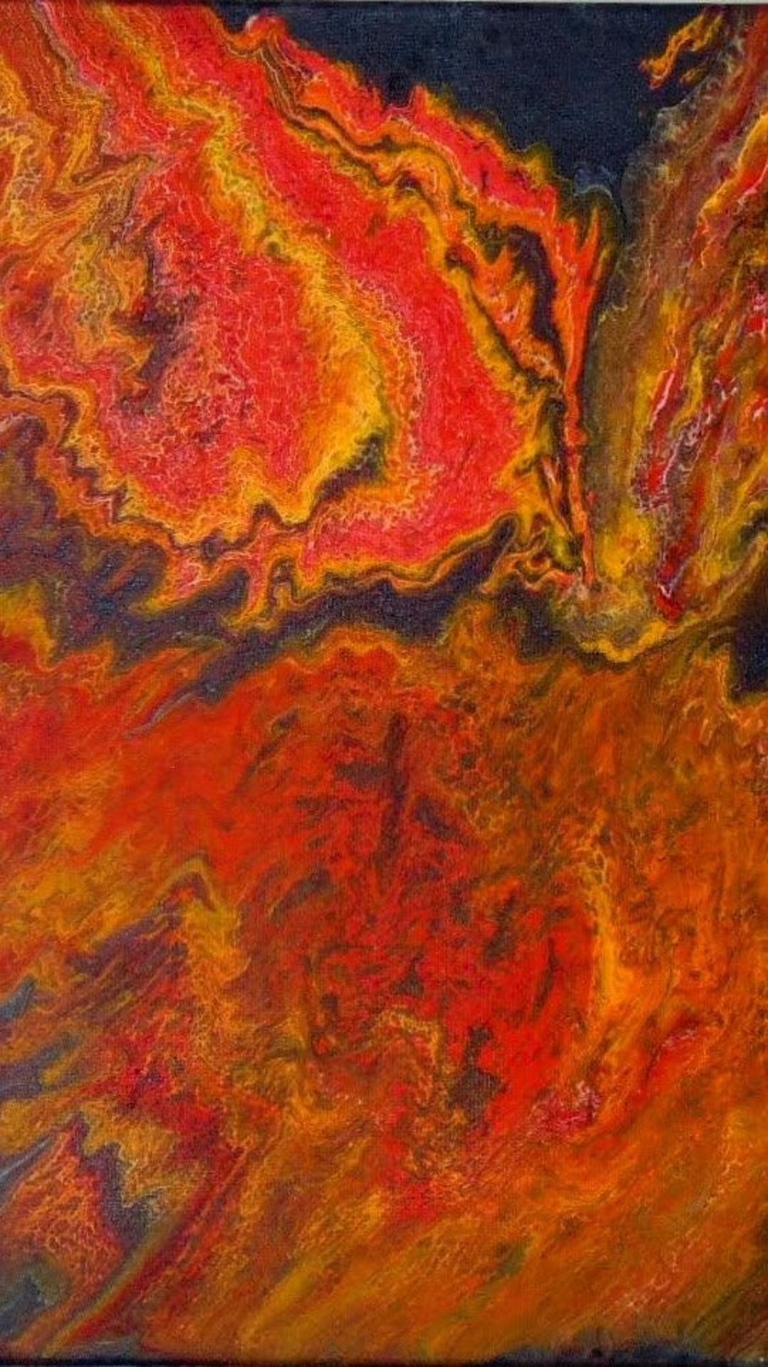 フェニックス：赤、黒、黄色のアクリル絵具による絵画 - Etsy 日本