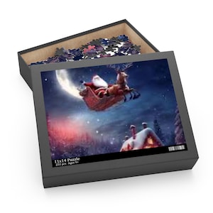 Christmas Puzzle - Holiday Jigsaw Game, Festive Winter Activity, Xmas Gift, Family Fun, Santa Claus Design (120,252,500