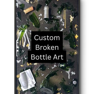 Home Bar Decor - Arte personalizzata con bottiglie rotte