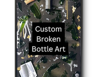 Decoración de bar para el hogar: Arte personalizado con botellas rotas