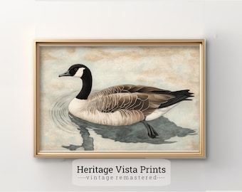 Vintage Goose Print: Farmhouse Bird Illustration (Digital Download)