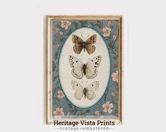 Vintage Schmetterling Botanischer Druck: Natur Wandkunst (Digitaler Download)