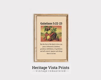 Fruit of the Spirit Art | Galatians 5:22-23 Christian Print (Digital Download)