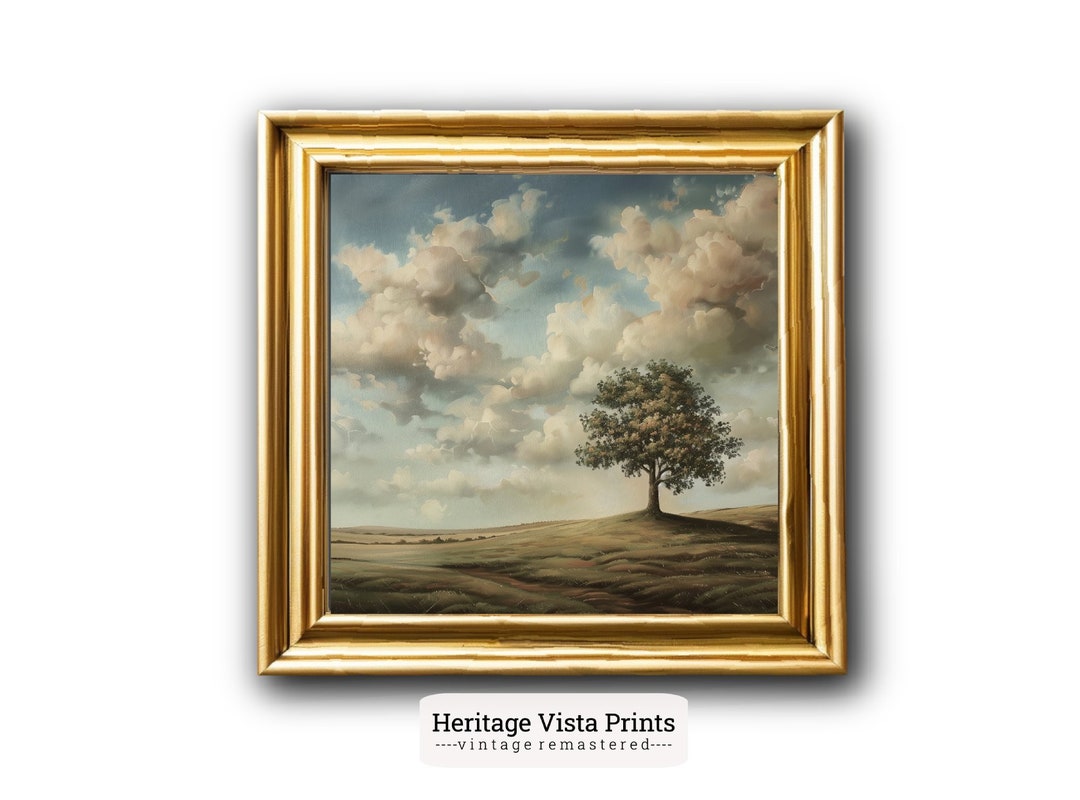 English Countryside Wall Art European Countryside Painting of Rolling