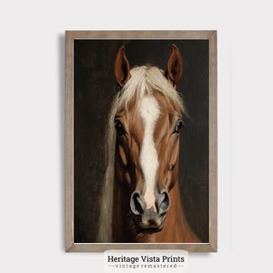 Vintage Horse Portrait Art Print: Rustic Farmhouse Decor (Digital Download)